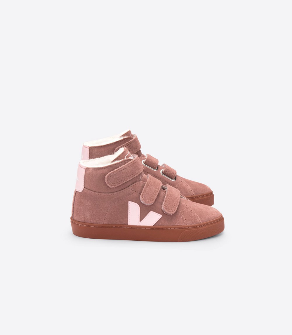 Veja Trainers Kids Pink - Esplar Mid Fured - WONJ-39407